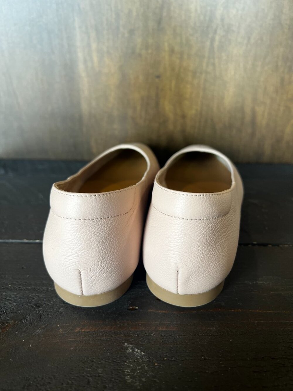 Everlane Pink Squared Toe Leather Flats Size 9 - Picture 2 of 5